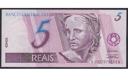 Бразилия 5 реалов (1994-1997), A0327079074A (BRASIL 5 reais (1994-1997)) P 244a: UNC