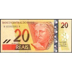 Бразилия 20 реалов (2002-2010) (BRASIL 20 reais (2002-2010)) P 250e: UNC