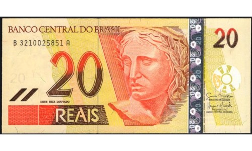 Бразилия 20 реалов (2002-2010) (BRASIL 20 reais (2002-2010)) P 250e: UNC
