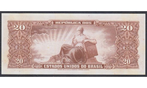 Бразилия 20 крузейро (1954-1958) (BRASIL 20 cruzeiros (1954-1958)) P 160d: UNC