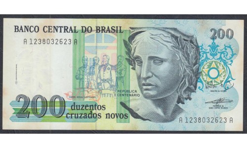 Бразилия 200 крузадо (1989) (BRASIL 200 cruzados (1989)) P 221a: UNC-
