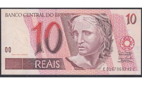 Бразилия 10 реалов (1997-2012) (BRASIL 10 reais (1997-2012)) P 245Аj: UNC