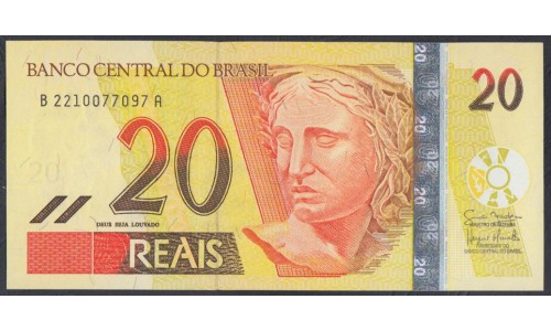 Бразилия 20 реалов (2002-2010) (BRASIL 20 reais (2002-2010)) P 250e: UNC