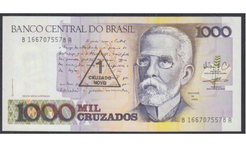 Бразилия 1 крузадо (1989) (BRASIL 1 cruzado (1989)) P 216c: UNC