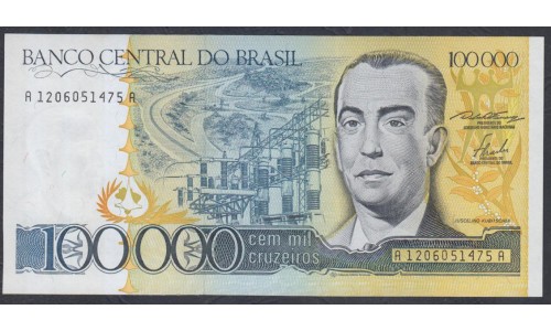 Бразилия 100000 крузейро (1985) (BRASIL 100000 cruzeiros (1985)) P 205a : UNC