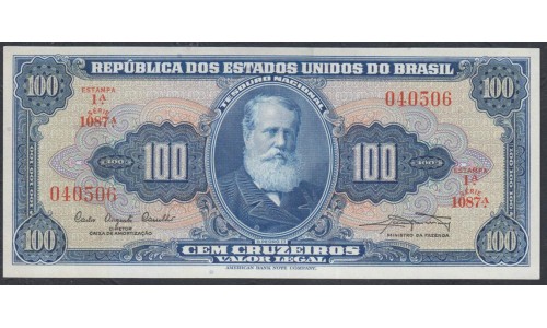 Бразилия 100 крузейро (1961-1964) (BRASIL 100 Cruzeiros (1961-1964)) P 170a: UNC