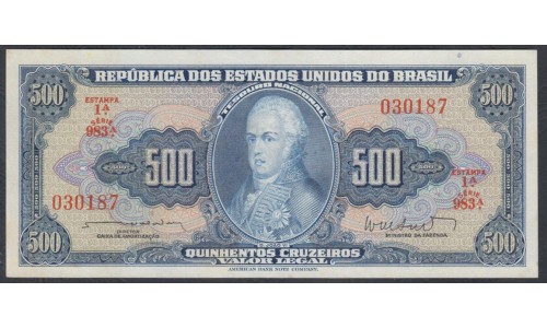 Бразилия 500 крузейро (1961-1962) (BRASIL 500 Cruzeiros (1961-1962)) P 172b : UNC