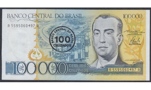 Бразилия 100 крузадо (1986) (BRASIL 100 cruzados (1986)) P 208a : UNC