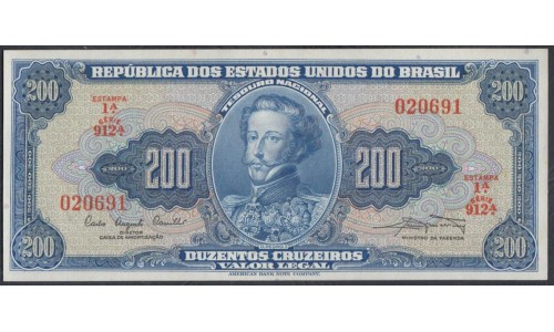 Бразилия 200 крузейро (1961-1964) (BRASIL 200 cruzeiros (1961-1964)) P 171a: UNC