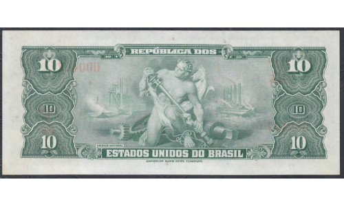 Бразилия 10 крузейро (1961-1963) (BRASIL 10 cruzeiros (1961-1963)) P 167a : UNC