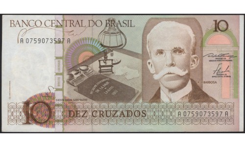 Бразилия 10 крузадо (1986) (BRASIL 10 cruzados (1986)) P 209a : UNC-