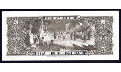 Бразилия 5 крузейро (1953-1959) (BRASIL 5 cruzeiros (1953-1959)) P 158a : UNC-
