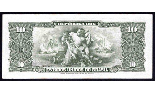 Бразилия 10 крузейро (1953-1960) (BRASIL 10 cruzeiros (1953-1960)) P 159b : UNC