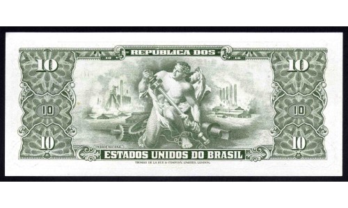 Бразилия 10 крузейро (1953-1960) (BRASIL 10 cruzeiros (1953-1960)) P 159d : UNC