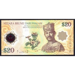 Бруней 20 ринггит 2007 г. (BRUNEI 20 Ringgit / Dollars 2007 g.) P34а:Unc