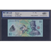 Бруней 1 ринггит 2011 года (BRUNEI 1 Ringgit / Dollar 2011) P 35a: WBG 68 UNC Superb Gem TOP!!!