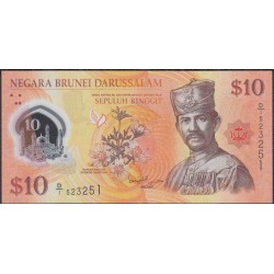 Бруней 10 ринггит 2011 г. (BRUNEI 10 Ringgit / Dollar 2011 year) P37:Unc