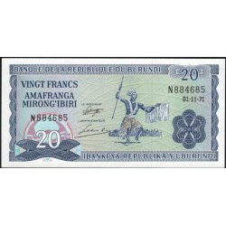Бурунди 20 франков 1971 (Burundi 20 francs 1971) P 21b : UNC