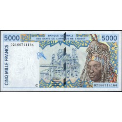 Западные Африканские Штаты Буркина Фасо 5000 франков 2002 (Western African States (Burkina Faso) 5000 francs 2002) P313Cl: UNC