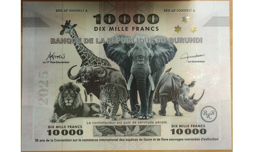 Бурунди 10000 франков (2025) САМАЯ БОЛЬШАЯ БАНКНОТА В МИРЕ! (Burundi 10000 francs (2025) THE WORLD's LARGEST BANKNOTE!) P W60 : UNC 