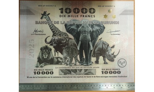 Бурунди 10000 франков (2025) САМАЯ БОЛЬШАЯ БАНКНОТА В МИРЕ! (Burundi 10000 francs (2025) THE WORLD's LARGEST BANKNOTE!) P W60 : UNC 
