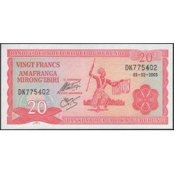Бурунди 20 франков 2005 (Burundi 20 francs 2005) P 27d : Unc