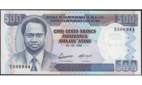 Бурунди 500 франков 1995 (Burundi 500 francs 1995) P 37A : Unc