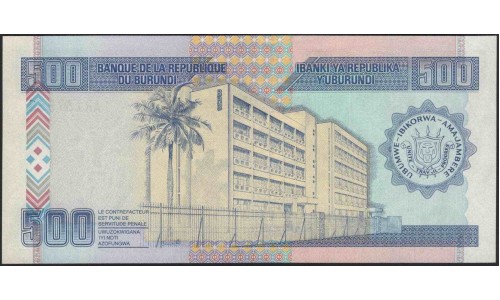 Бурунди 500 франков 2003 (Burundi 500 francs 2003) P 38c : Unc