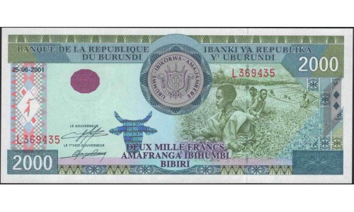 Бурунди 2000 франков 2001 (Burundi 2000 francs 2001) P 41 : Unc