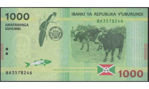 Бурунди 1000 франков 2015 год (Burundi 1000 francs 2015) P 51 : Unc