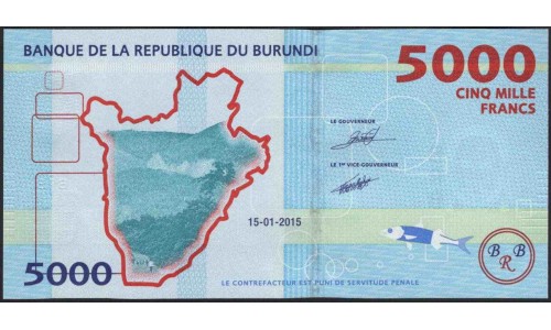 Бурунди 5000 франков 2015 год (Burundi 5000 francs 2015) P 53 : Unc
