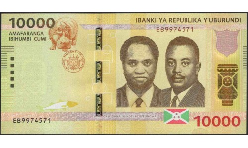 Бурунди 10000 франков 2015 год (Burundi 10000 francs 2015) P 54 : Unc