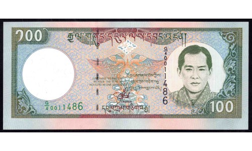 Бутан 100 нгултрум ND (2000 г.) (BHUTAN 100 Ngultrum ND (2000)) P 25: UNC