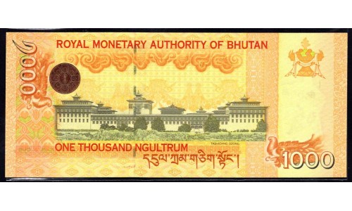 Бутан 1000 нгултрум 2008 г. (BHUTAN 1000 Ngultrum 2008) P 34а: UNC