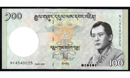 Бутан 100 нгултрум 2006 г. (BHUTAN 100 Ngultrum 2006) P 32а: UNC