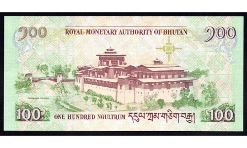 Бутан 100 нгултрум 2011 г. (BHUTAN 100 Ngultrum 2011) P 35: UNC