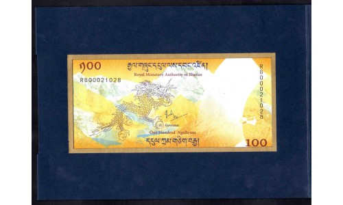 Бутан 100 нгултрум 2016 г. (BHUTAN 100 Ngultrum 2016) P 37: UNC Буклет
