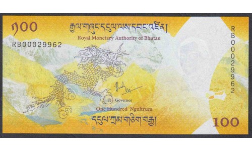 Бутан 100 нгултрум 2016 г. (BHUTAN 100 Ngultrum 2016) P 37: UNC 