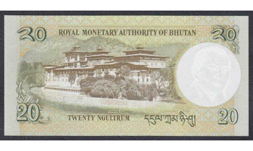 Бутан 20 нгултрум 2006 г. (BHUTAN 20 Ngultrum 2006) P 30a: UNC