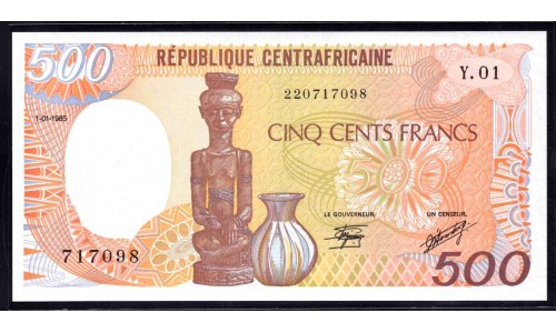 Центральная Африканская Республика 500 франков 1985 года  (Central African Republic 500 francs 1985 ) P14a: UNC