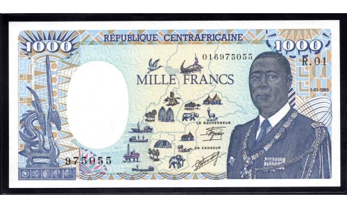 Центральная Африканская Республика 1000 франков 1985 года  (Central African Republic 1000 francs 1985) P 15: UNC 