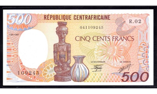 Центральная Африканская Республика 500 франков 1987 г. (Central African Republic 500 francs 1987) P 14с: UNC 