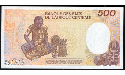 Центральная Африканская Республика 500 франков 1986 г. (Central African Republic 500 francs 1986) P 14b: UNC 