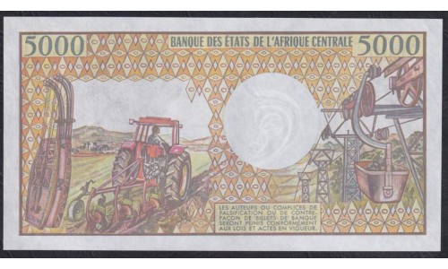 Центральная Африканская Республика 5000 франков 1984 года, 520943 (Central African Republic 5000 francs 1984) P12a: UNC-/UNC