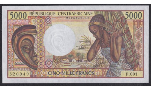 Центральная Африканская Республика 5000 франков 1984 года, 520949 (Central African Republic 5000 francs 1984) P12a: UNC-/UNC