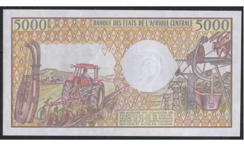 Центральная Африканская Республика 5000 франков 1984 года, 520949 (Central African Republic 5000 francs 1984) P12a: UNC-/UNC