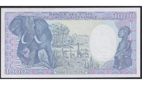 Центральная Африканская Республика 1000 франков 1985 года  (Central African Republic 1000 francs 1985) P 15: UNC 