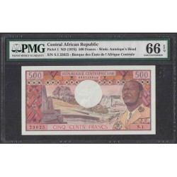 Центральная Африканская Республика 500 франков 1974 года (Central African Republic 500 francs 1974) P 1: UNC PMG 66!!!