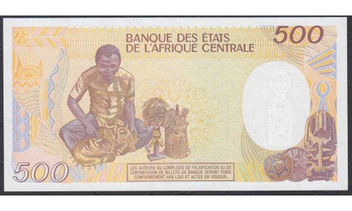 Центральная Африканская Республика 500 франков 1991 года  (Central African Republic 500 francs 1991 ) P14d: UNC