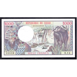 Чад 1000 франков 1980 г. (CHAD 1000 francs 1980 g.) P7:Unc